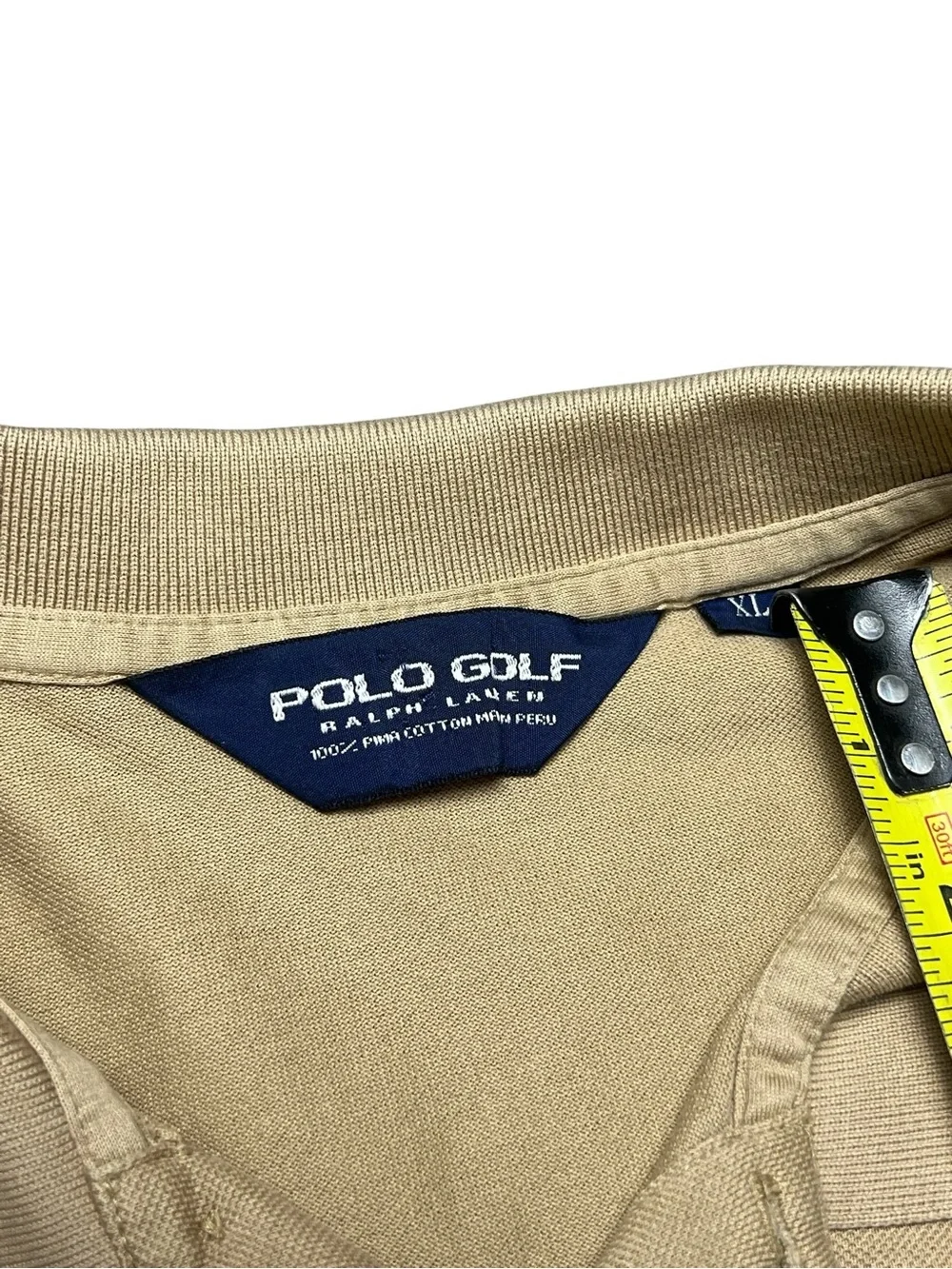 Polo Golf Ralph Lauren Beige Cotton Polo Shirt Men’s XL Classic Preppy Golfcore